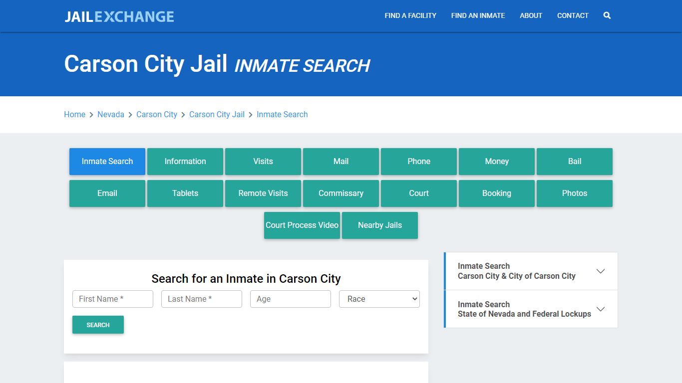 Carson City Jail, NV Inmate Search: Roster & Mugshots - Jail Exchange